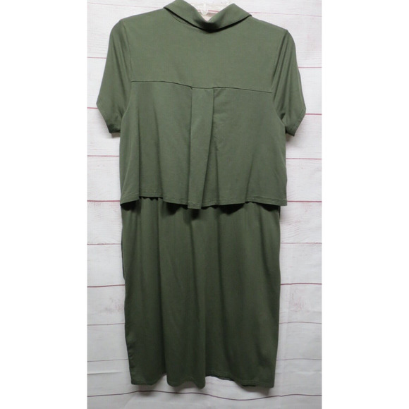J. Jill Green Kale Button Up Shirt Style Dress Size Small NWT Comfortable - Picture 4 of 9
